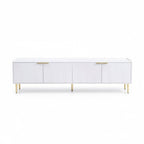 Meuble TV Moderne 170 cm avec Rangement – Console TV avec Porte Structurée et Pieds Métal Doré